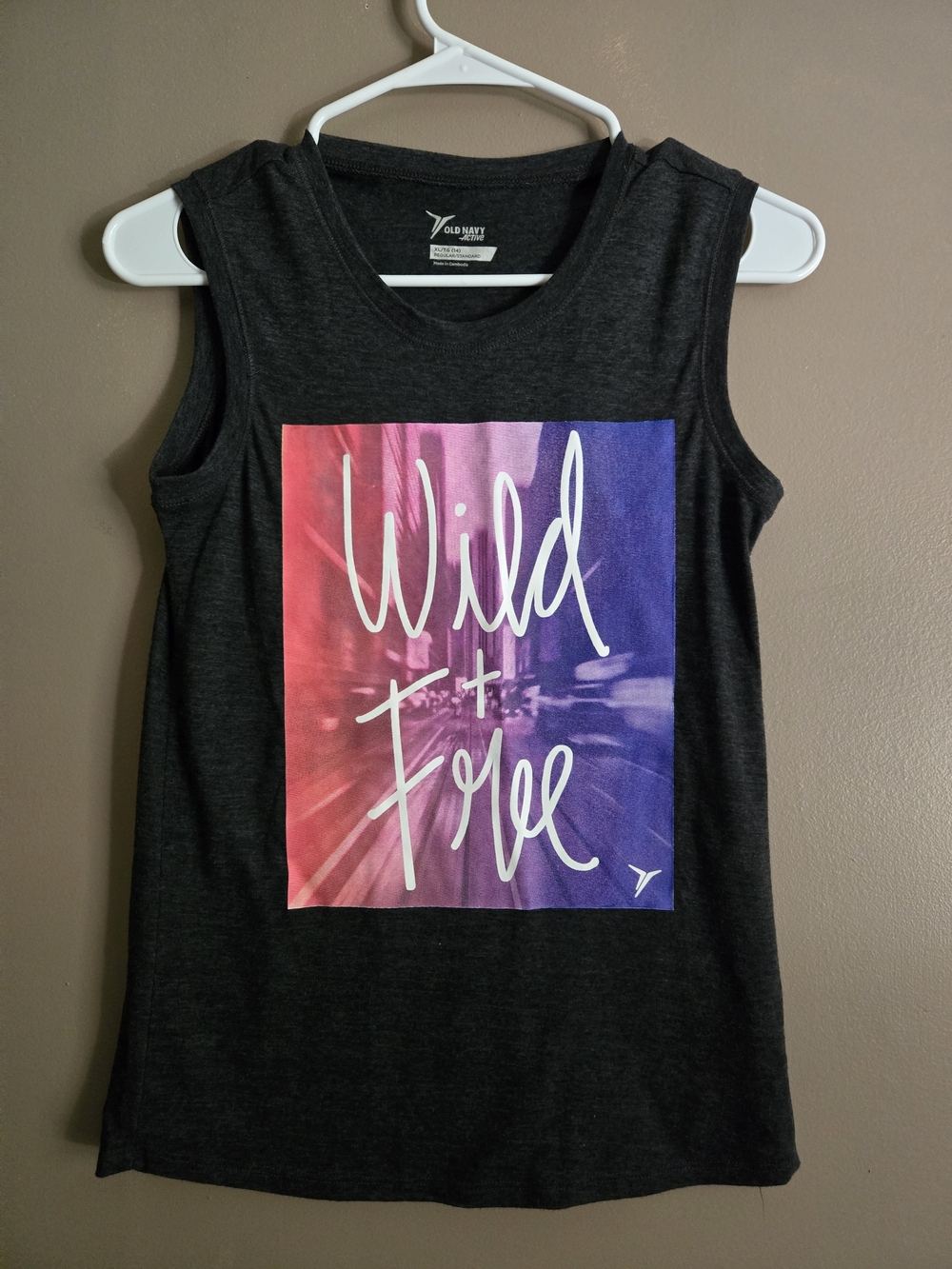 Old Navy Active Youth XL Wild & Free Muscle Tank